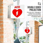 Sigo Signs 3D defibrillator location indicator for office hallways