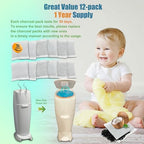 Natural activated carbon filters for diaper disposal pails