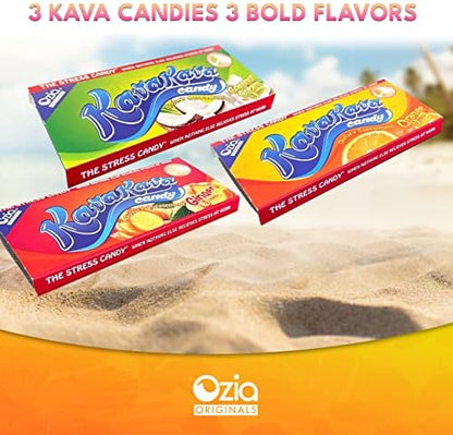 Authentic imported USA product box of Ozia Originals kava root supplement for positive mood boosting