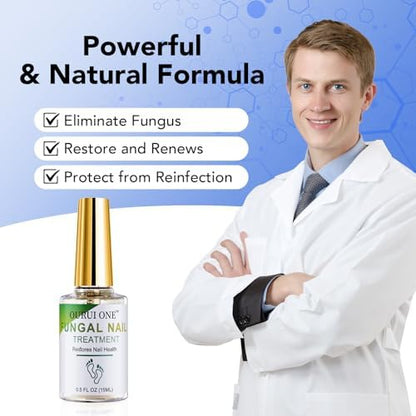 Close up of Ourui One fungal nail repair serum for thick yellow nails