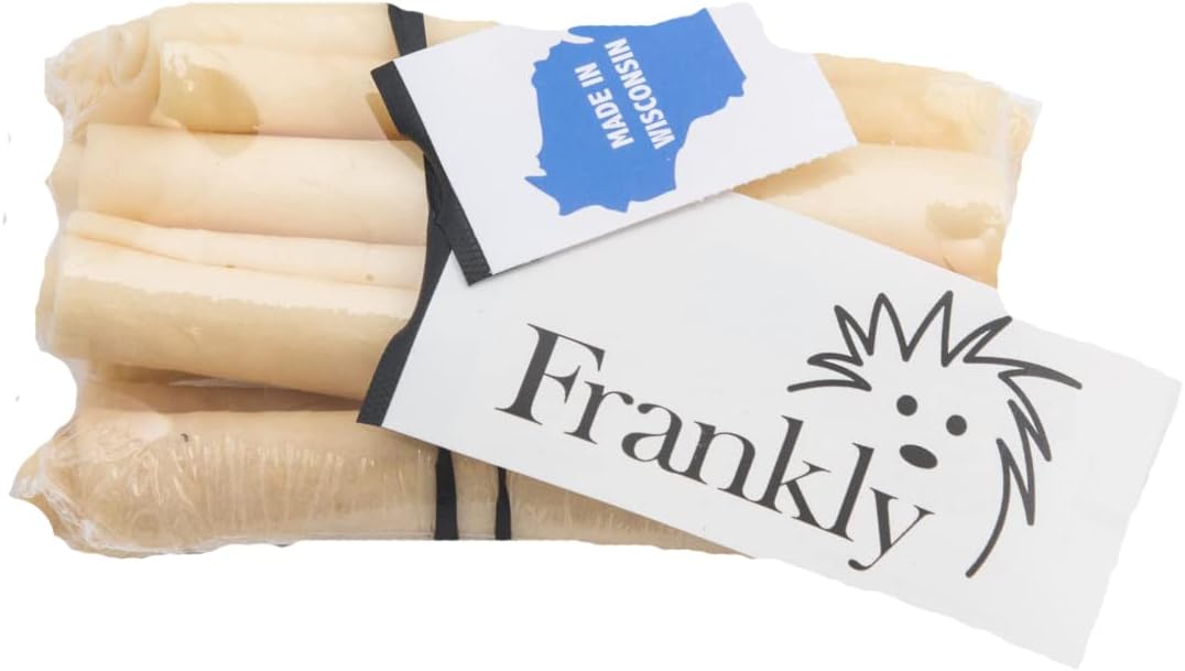 Frankly American beef dog chews small five to six inch rolls close up view