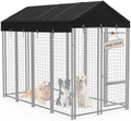 Universal fit eight by four feet pet cage replacement cover installed on a welded wire frame