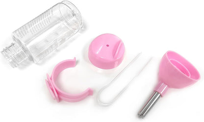 Shudyear 3 in 1 Pet Automatic Water Dispenser PP Water Bottle No Drip Small Pet Water Bottle for Dwarf Hamster Mouse Rat Hedgehog (Pink) - Image 5