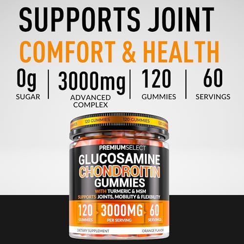 Glucosamine Chondroitin Gummies for Joint Support – 120 Glucosamine Gummies Extra Strength 3000mg with MSM, Turmeric, Calcium, Vitamin D3 – Sugar Free Vegan Adults Supplement – Flexibility & Mobility - Image 3