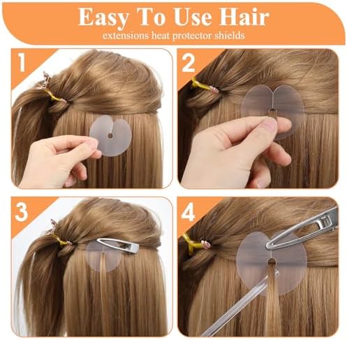 Professional salon hair extension tools pack featuring clear circular spacer discs for hair tracking.