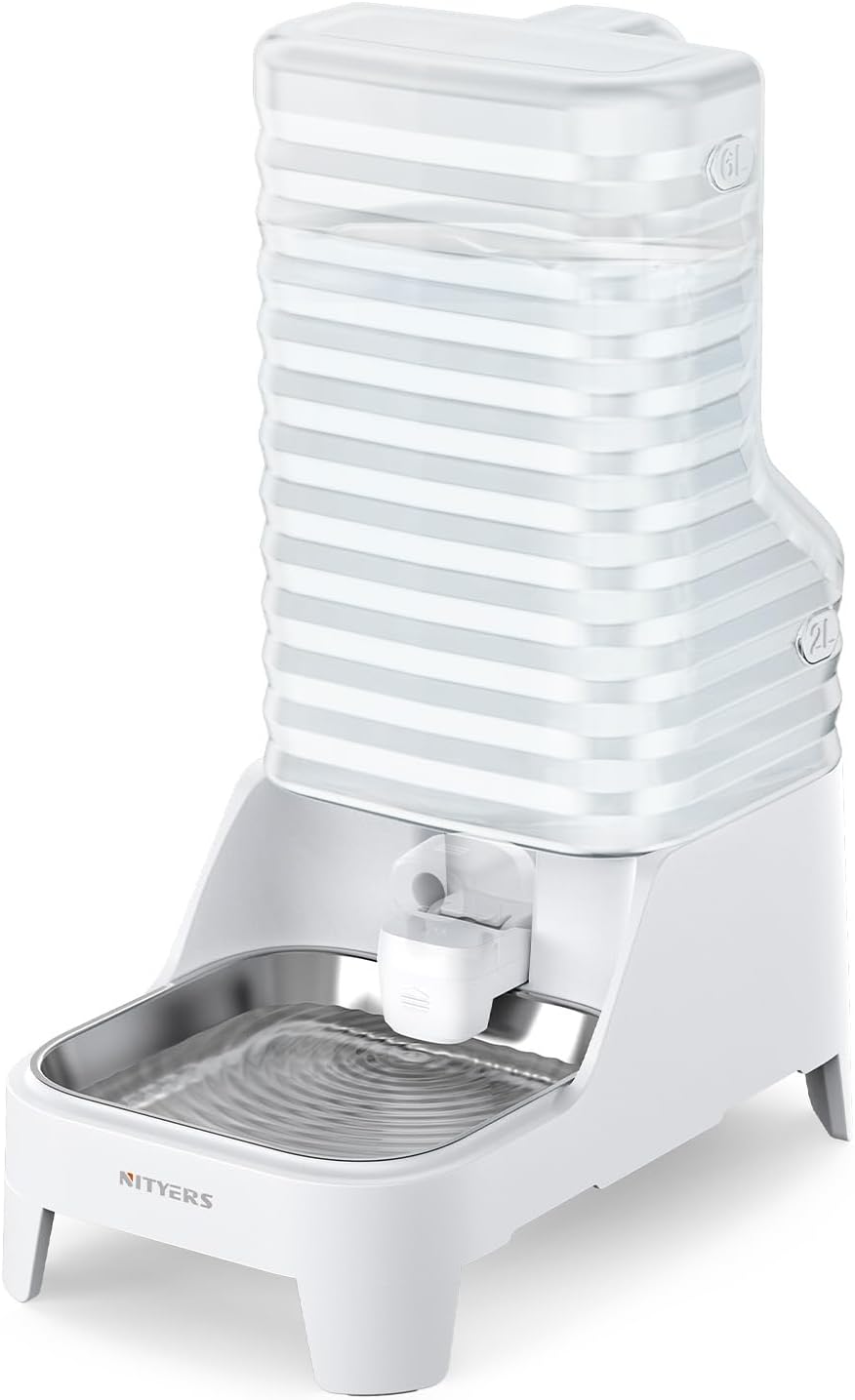 Automatic Dog Water Bowl Dispenser with Patented Faucet - 8L Large Gravity Cat Water Dispenser with Filter & Adjustable Base, Wide Mouth for Easy Clean, BPA-Free, Stainless Steel Pet Waterer for Pets - Image 10