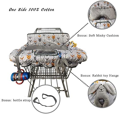 DODO NICI cotton protective seat pad installed on a supermarket trolley