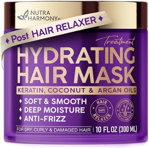 Nutraharmony Hydrating Hair Mask front view of the 10 ounce jar for deep conditioning