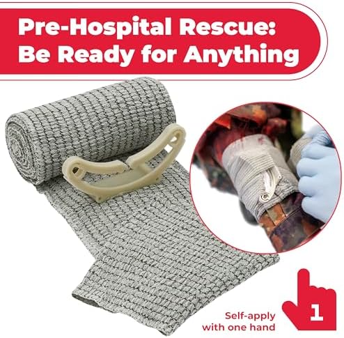 Two pack of EverOne 4 inch Israeli bandages for medical emergency kits.