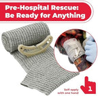 Two pack of EverOne 4 inch Israeli bandages for medical emergency kits.