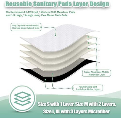 Wegreeco eco friendly menstrual pad with wings and plastic snap closure.