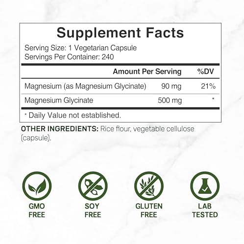Side angle of extra strength chelated magnesium mineral supplement bottle detailing the premium ingredients.