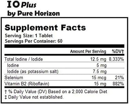 Pure Horizon IOPlus premium imported health supplement tablets packaging side view