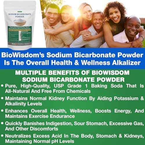 BioWisdom imported USA organic sodium bicarbonate resealable bulk bag.