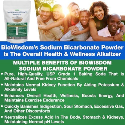 BioWisdom imported USA organic sodium bicarbonate resealable bulk bag.