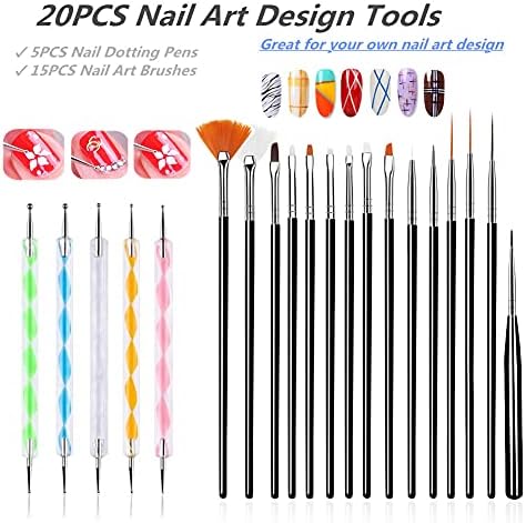Detail view of Fulinjoy nail art brush tips
