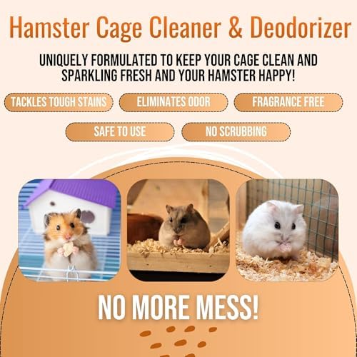 Riverside Essentials thirty two ounce hamster cage stain and odor eliminating spray bottle.