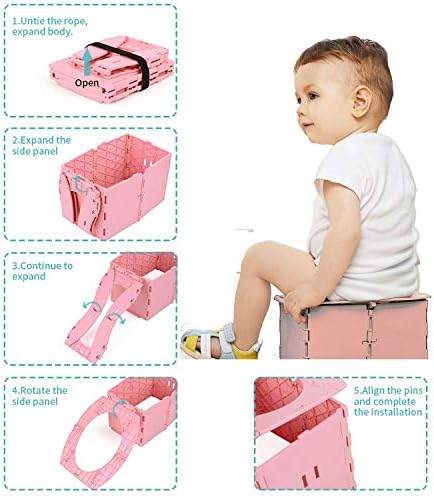 Child using portable travel toilet outdoors
