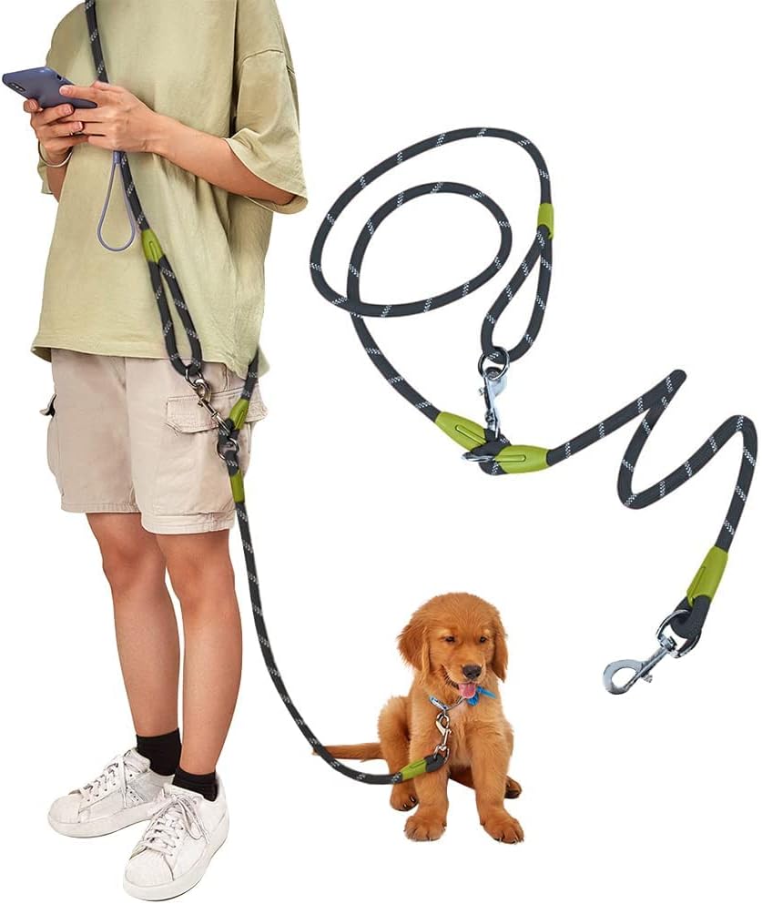 Pawstrip hands free crossbody dog leash black front view