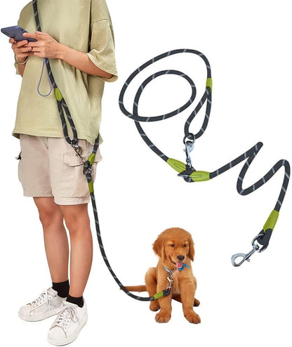 Pawstrip hands free crossbody dog leash black front view