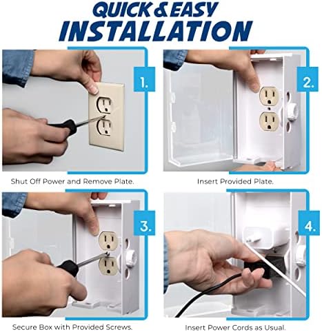 Close up of patented double lock on outlet cover