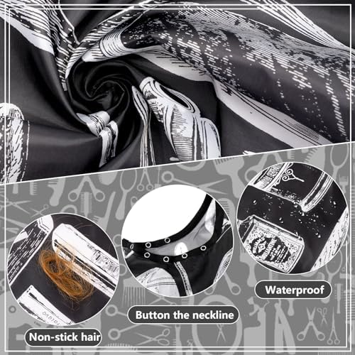FEBSNOW waterproof hairdressing cape laid flat demonstrating full body coverage dimensions.