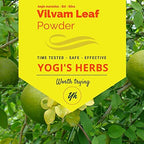 Yogis Herbs Premium Vilvam Leaf Powder sixteen ounce package front view showcasing pure Ayurvedic digestive green supplement.