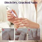 Goal Zone lavender scented cuticle oil dispensing onto dry cracked nail beds.