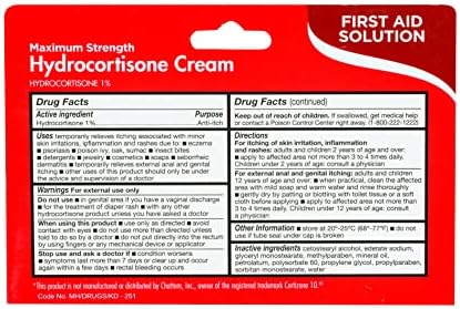 Thera Care 1% hydrocortisone anti-inflammatory cream for eczema and rash treatment.