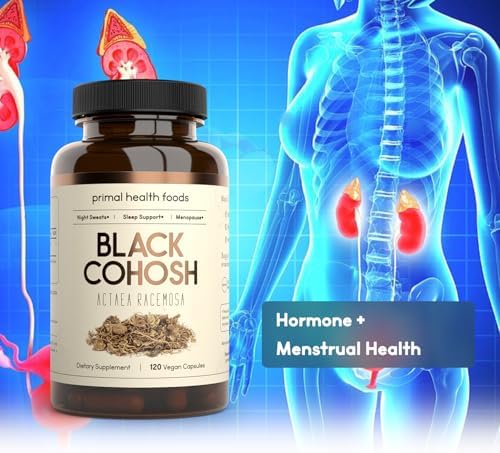 Close up of Primal Health Foods black cohosh dietary supplement bottle