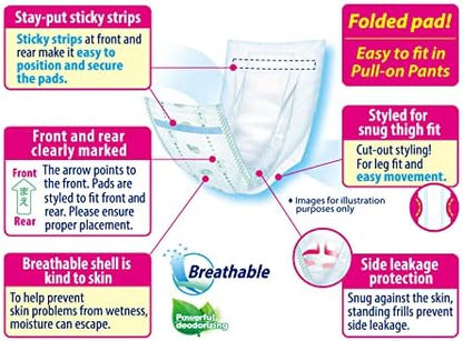 Refre absorbent booster pad dimensions and sizing