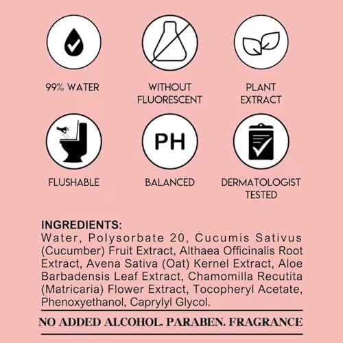 Close up of the biodegradable texture of Femme Detox intimate cleansing wipes