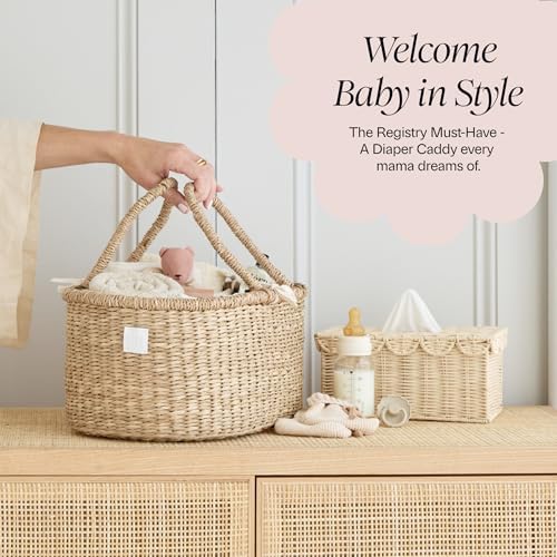 Bebe Bask luxury diaper caddy as nursery decor