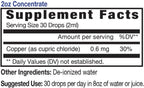 Eidon Ionic Minerals copper dietary supplement bottle label details
