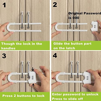 Installation guide for Honesecur cabinet handle safety latch