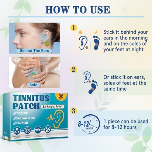 Vereclue tinnitus relief patches alongside natural ingredients like Artemisia leaf