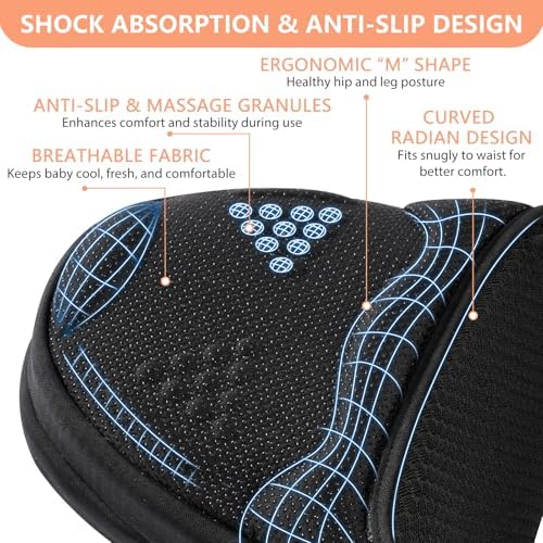 Side view of Hkai baby hip seat with large storage pocket