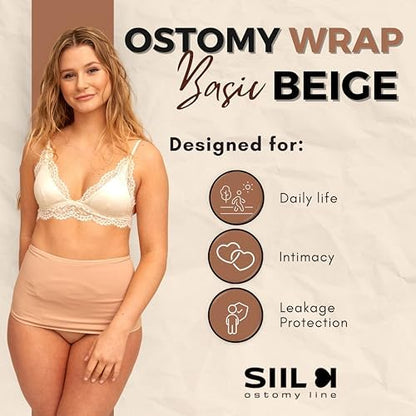 SIIL stoma bandage with integrated inner pocket for pouch support