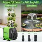 FREESEA forty-five watt pump showing the bottom suction cups for secure vertical or horizontal mounting.