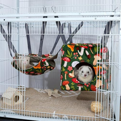 Premium quality imported soft polyester hanging hammock set for small pet cages.