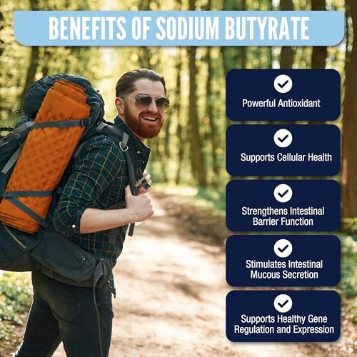 Close up photo of the premium dietary supplement packaging focusing on the digestive health and barrier support claims.
