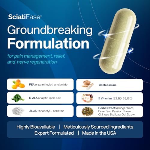 Back label of SciatiEase supplement with nutritional information