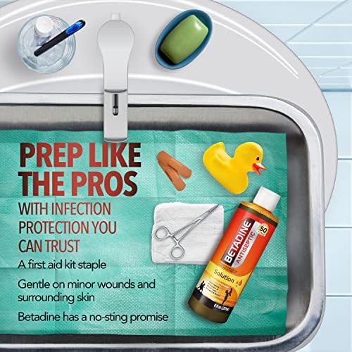 Betadine 5 percent povidone-iodine infection protection spray nozzle detail.