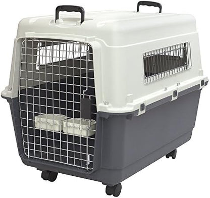 Sport Pet Designs large plastic dog carrier side view detailing ventilation slots