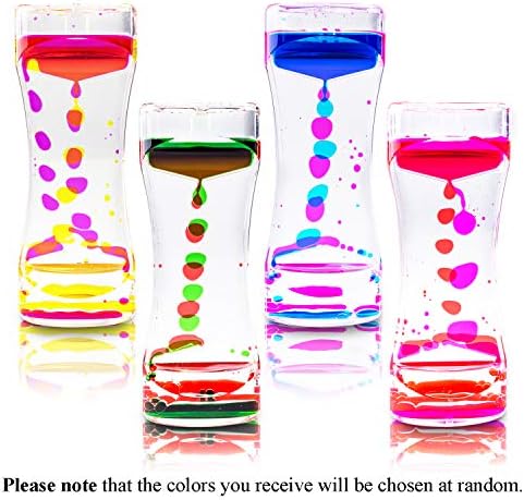 Child using liquid motion bubbler for sensory focus activity