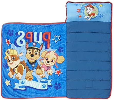 Close up of Paw Patrol characters on nap mat blanket