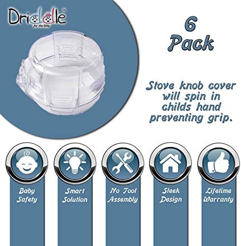 Six pack stove knob safety protectors transparent