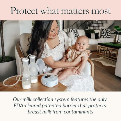 The complete four-piece Ameda breast pump accessory bundle unboxed and arranged on a clean background.