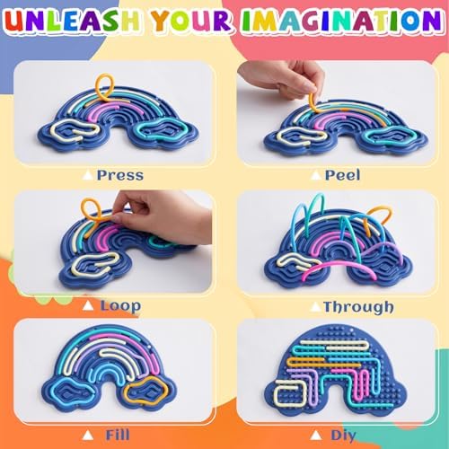 Child using silicone sensory activity board for motor skills development.