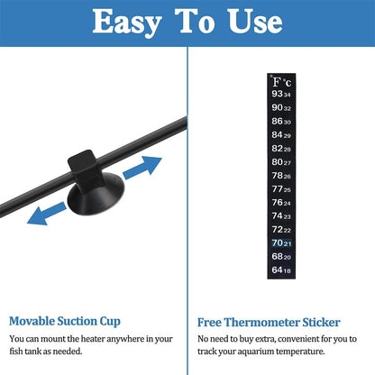 Free adhesive thermometer strip included with DaToo heater